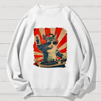 Rock Cat Geek Cotton Sweatshirt