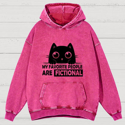 My Favorite People Are Fictional by Edesigns  Vintage Distressed Hoodie