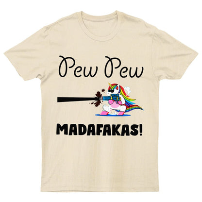 Pew Pew Madafakas Funny Unicorn Nerdy T-Shirt