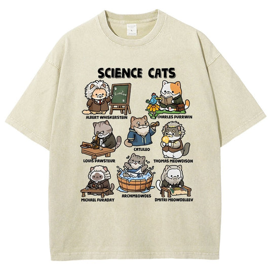 Science Cats Vintage Distressed T-shirt