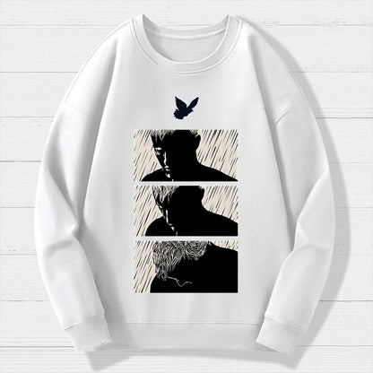 Ending White Geek Cotton Sweatshirt