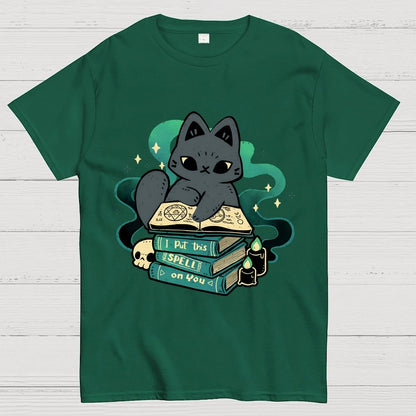 Magical Cat with Spellbook Geek T-Shirt