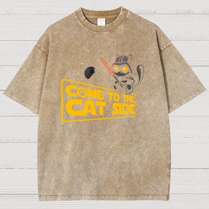Come To The Cat Side Vintage Distressed T-shirt