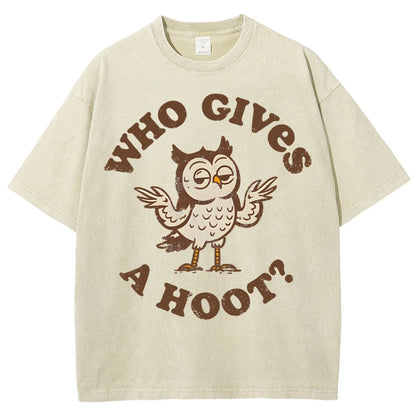 Who Gives a Hoot Vintage Distressed T-shirt