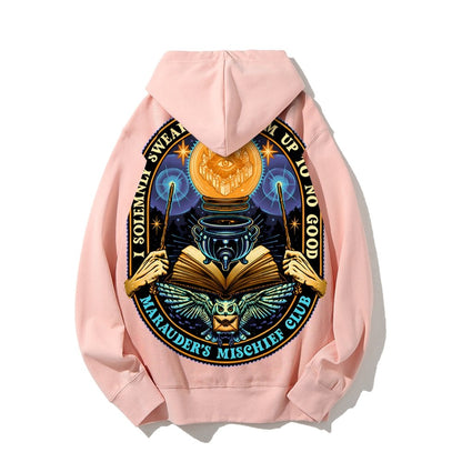 Mischief Club Printed Back Cotton Hoodie