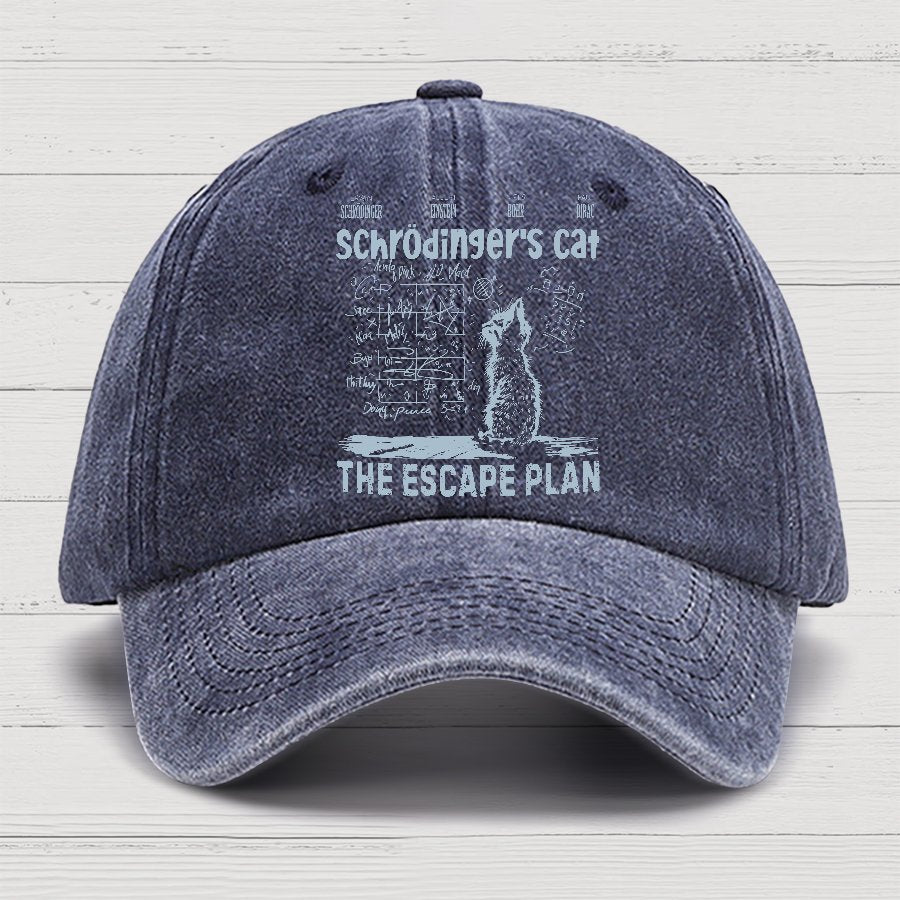 Schrodinger's Cat Escape Plan Interesting Physics Science Geek Cotton Hat