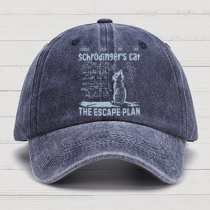 Schrodinger's Cat Escape Plan Interesting Physics Science Geek Cotton Hat