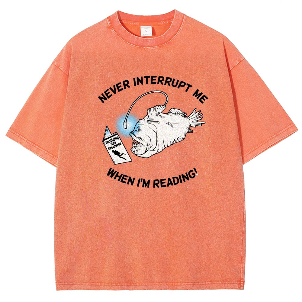 Angler Fish Reading Vintage Distressed T-shirt