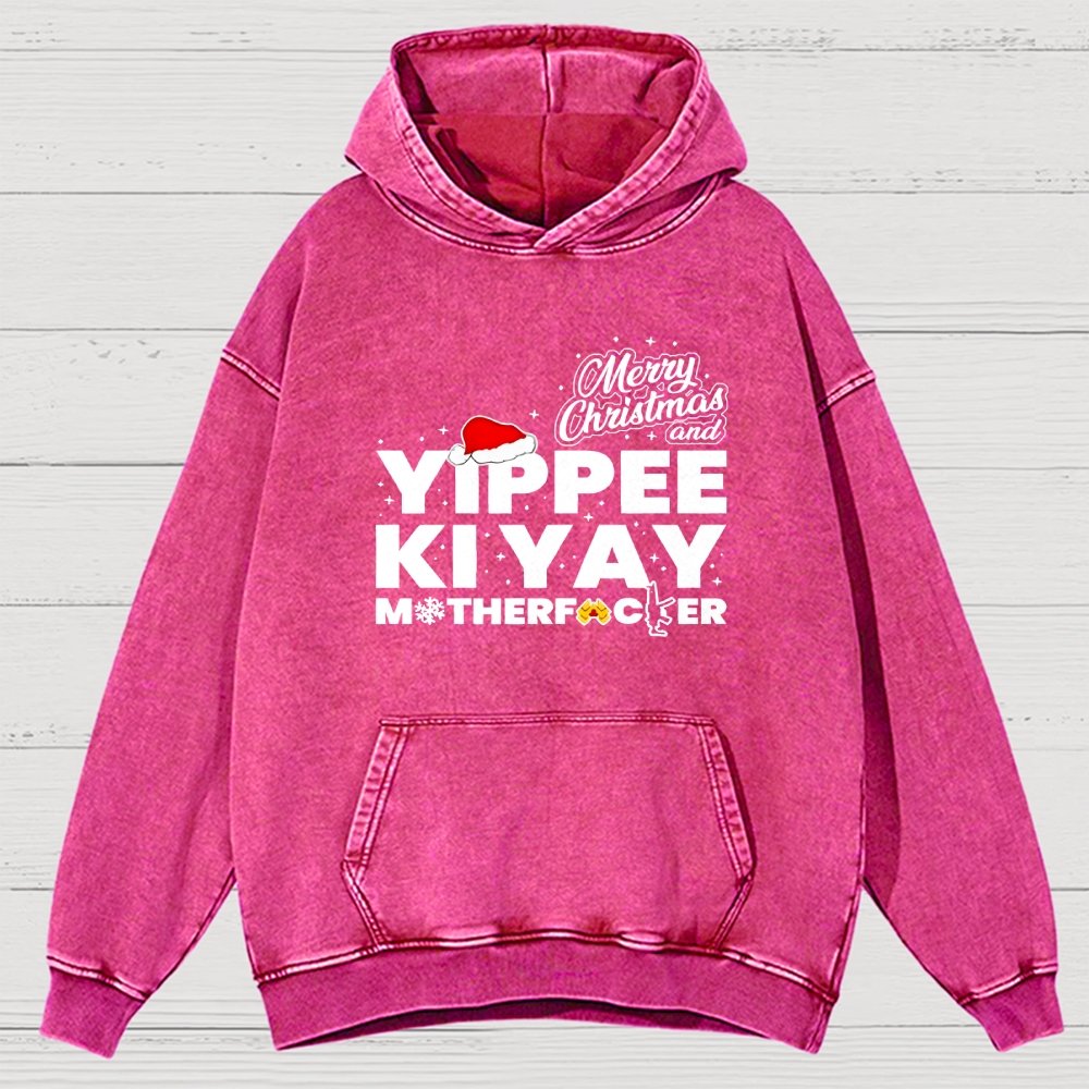Merry Christmas And Yippee Ki Yay Motherfucker Vintage Distressed Hoodie