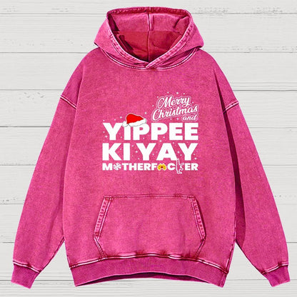 Merry Christmas And Yippee Ki Yay Motherfucker Vintage Distressed Hoodie