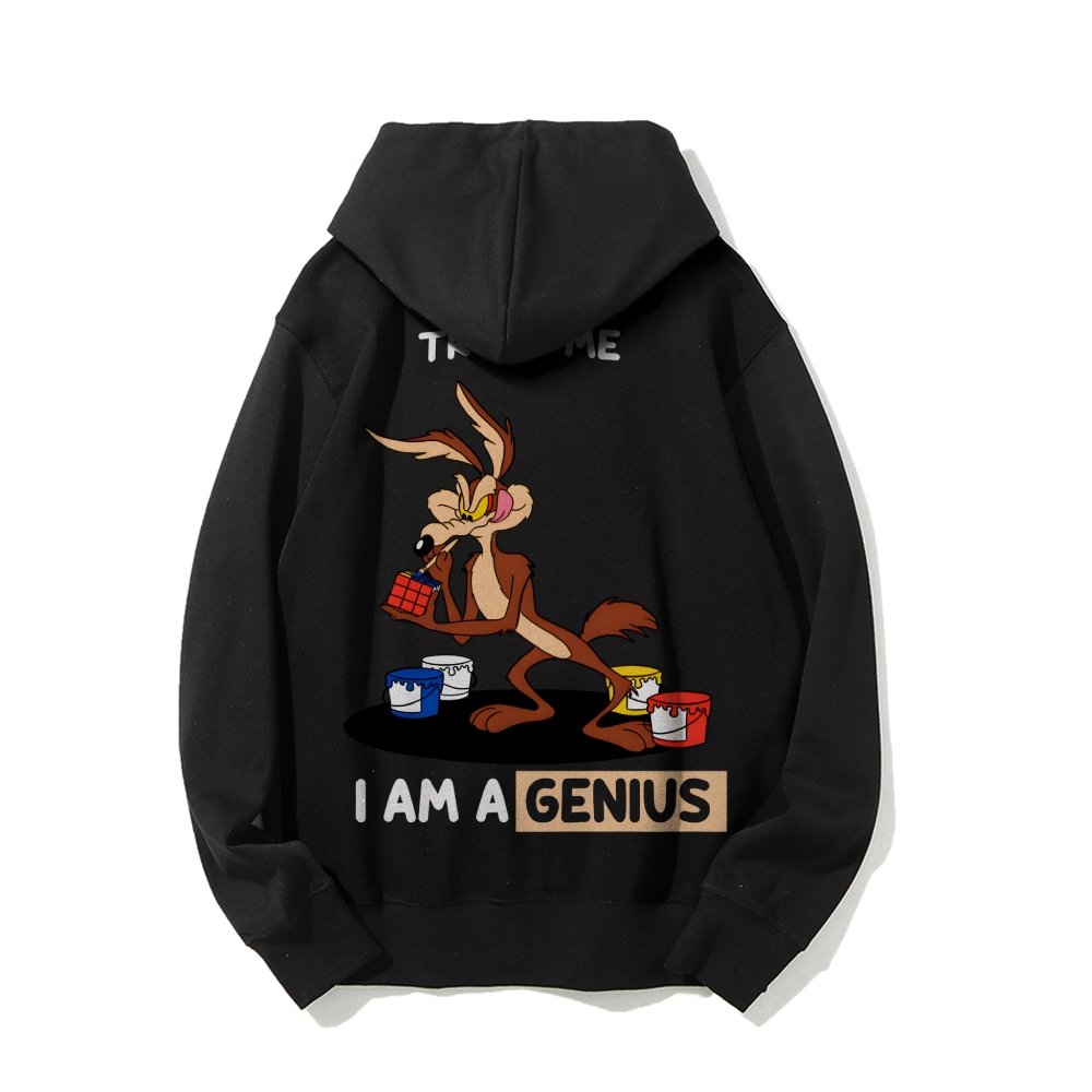 Trust Me I'm a Genius Printed Back Cotton Hoodie
