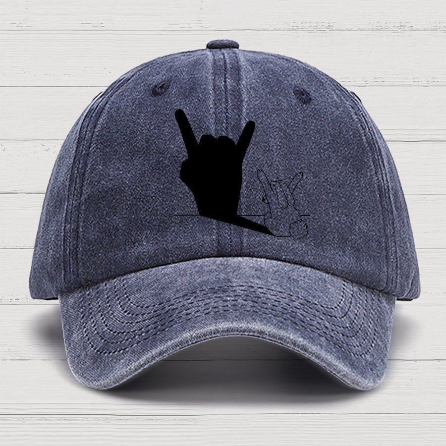 Rabbit Rock and Roll Hand Shadow Meme Style Unisex Gamer Movie Music Hat