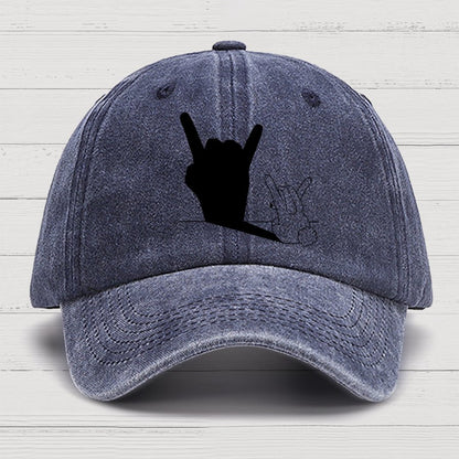 Rabbit Rock and Roll Hand Shadow Meme Style Unisex Gamer Movie Music Hat