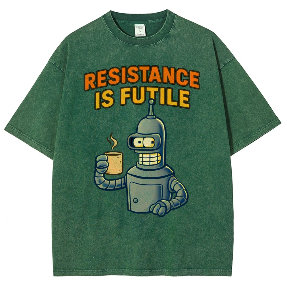 Funny Robot Coffee Design – Opposing Is Hopeless Vintage Distressed T-shirt
