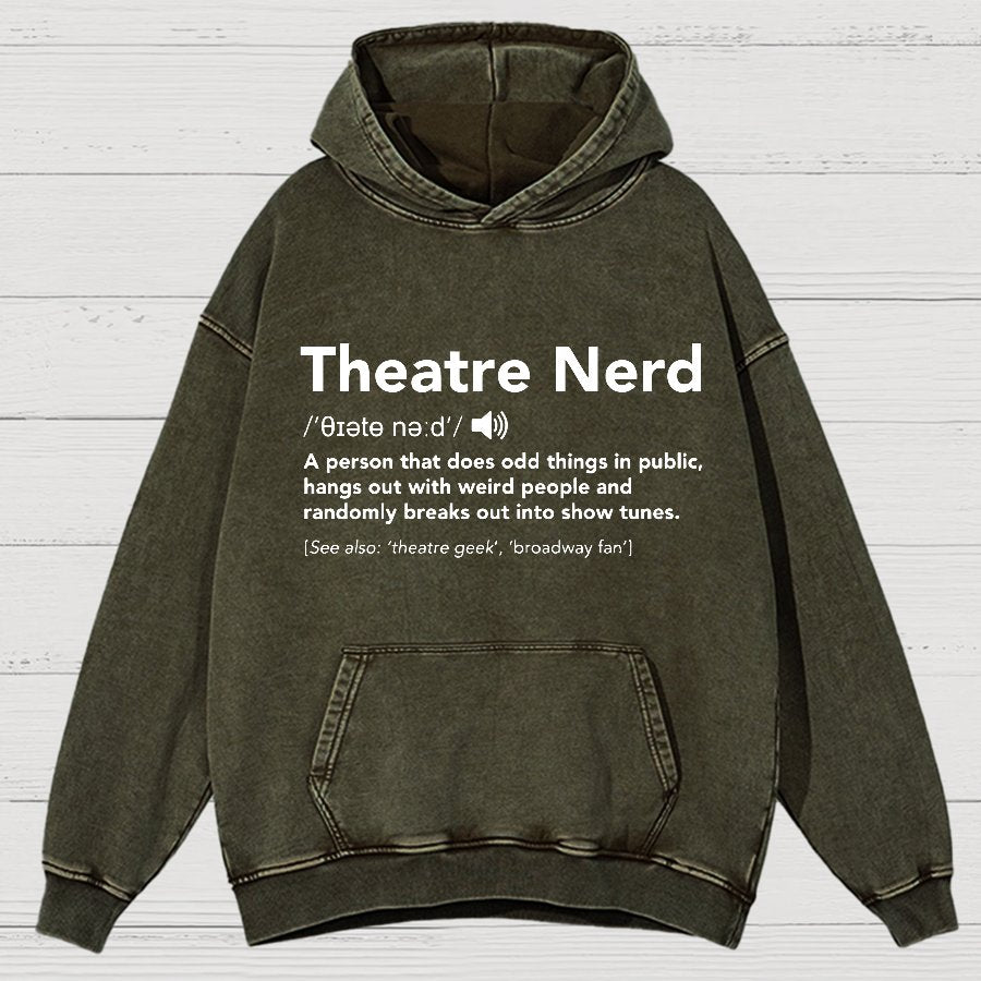 Funny Theatre Nerd Vintage Distressed Hoodie