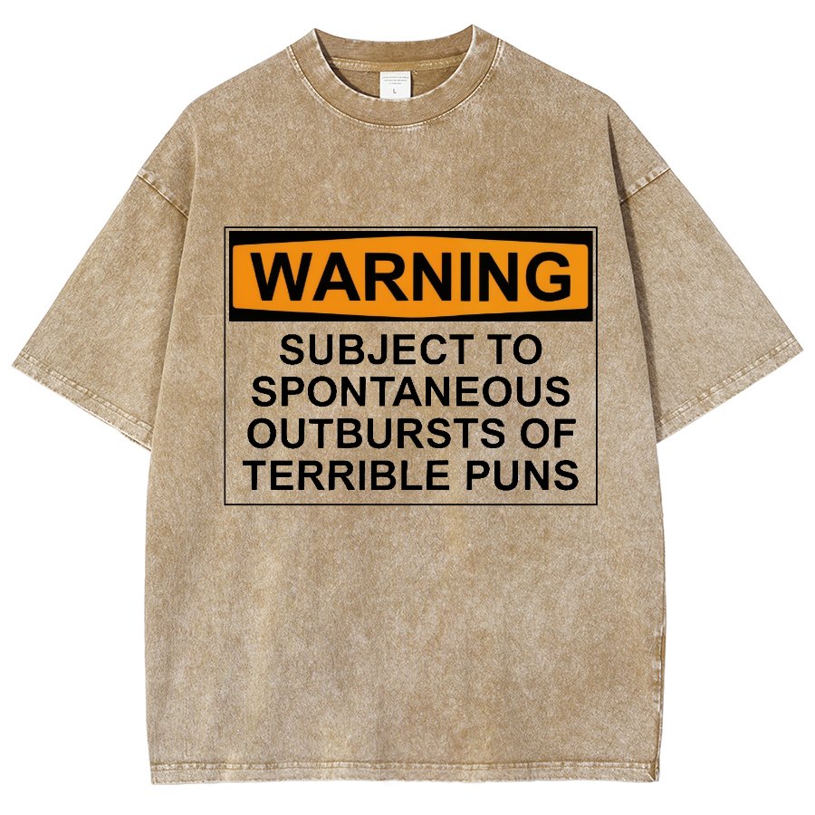 Warning - Terrible Puns! Vintage Distressed T-shirt