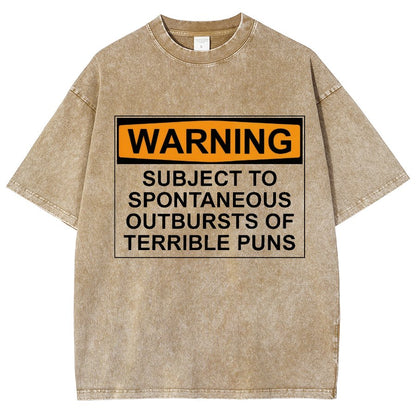 Warning - Terrible Puns! Vintage Distressed T-shirt