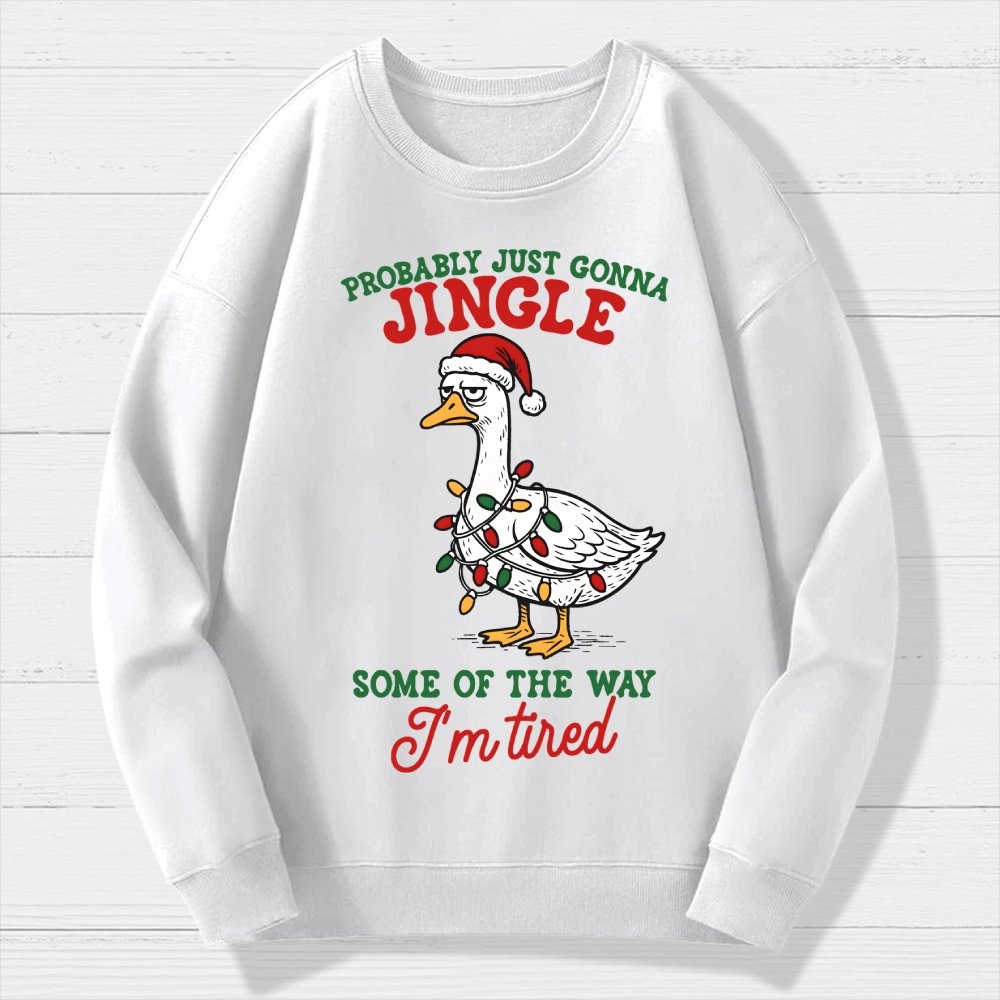 Funny Sarcastic Christmas Goose Geek Cotton Sweatshirt