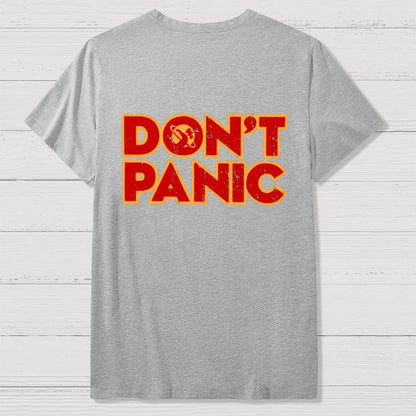 Dont Panic Vintage Distressed Front And Back Printing Geek T-Shirt