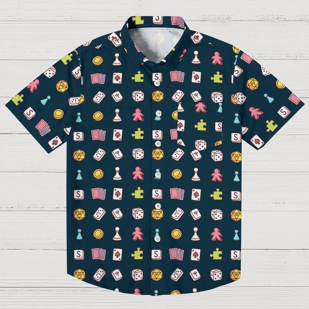 Board Game Beige Blue Geeky Shirt
