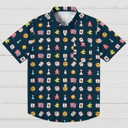 Board Game Beige Blue Geeky Shirt