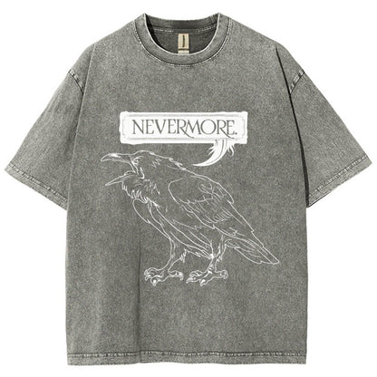 Nevermore Raven Vintage Distressed T-shirt