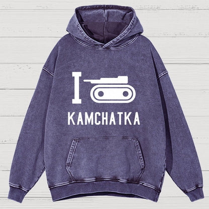 I Love Kamchatka  Vintage Distressed Hoodie