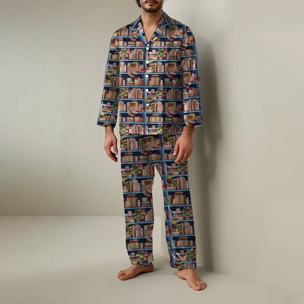 Cat Art Pattern Geek Long Sleeve Pajama Set