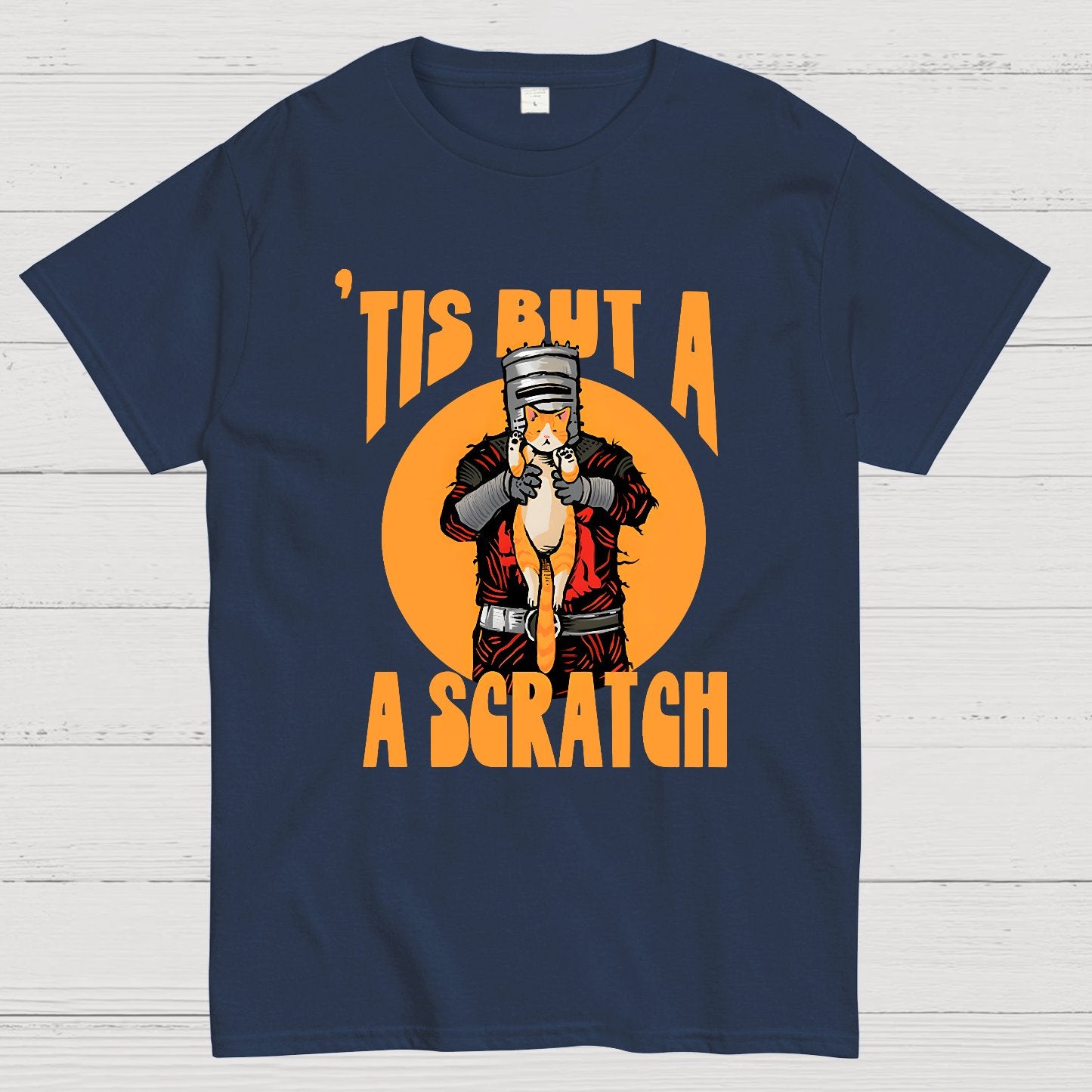 Tis But A Scratch The Black Knight Vs Cat Knight & Kitten Geek T-Shirt