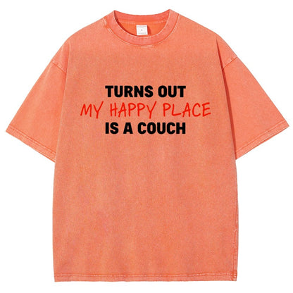 My Happy Place Is A Couch Vintage Distressed T-shirt