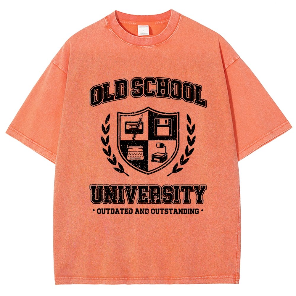 Old School University Vintage Distressed T-shirt