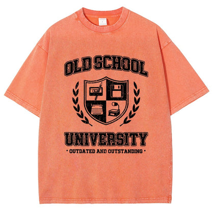Old School University Vintage Distressed T-shirt