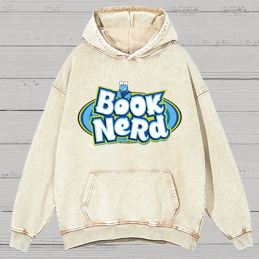 Book Nerd Vintage Distressed Hoodie
