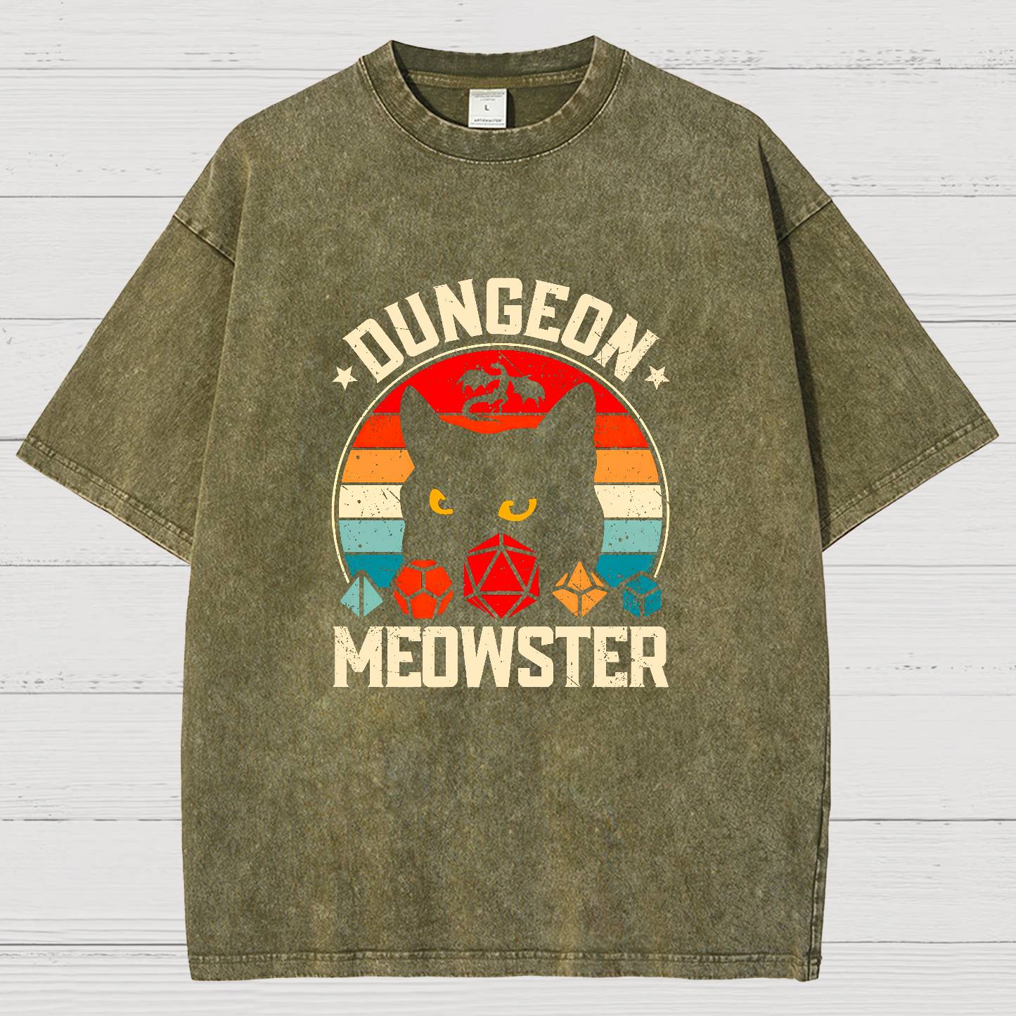 Dungeon Meowster Vintage Distressed T-shirt