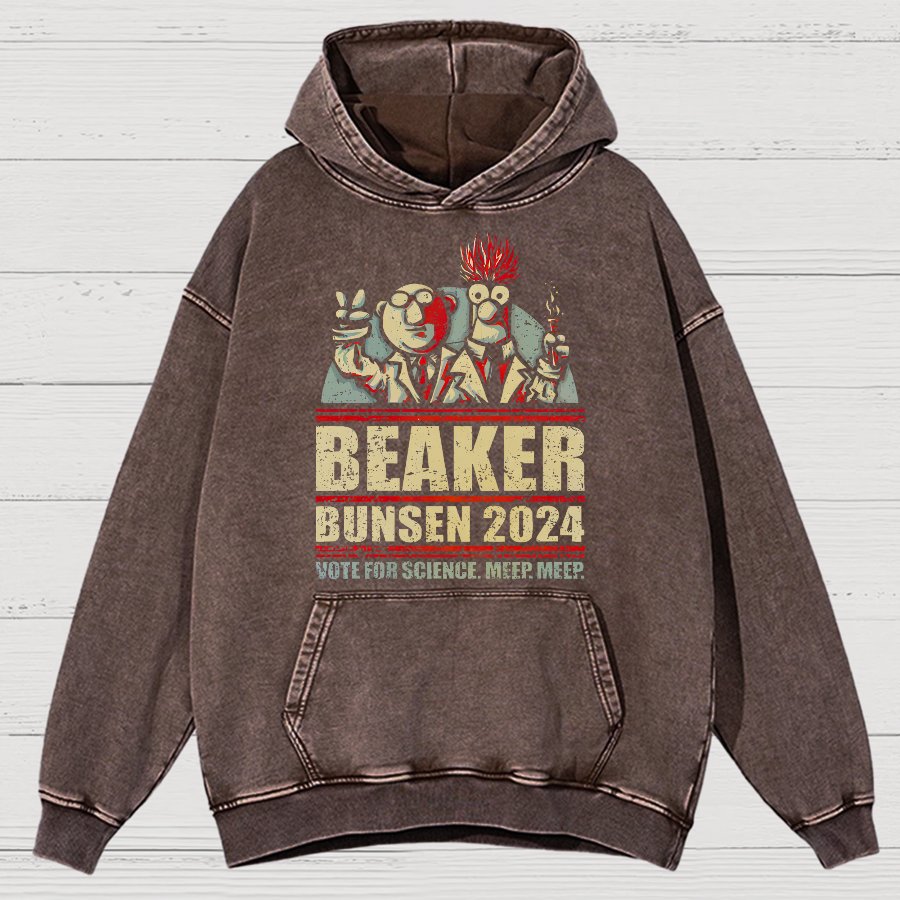 Vote For Science Geeky Vintage Distressed Hoodie