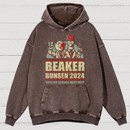 Vote For Science Geeky Vintage Distressed Hoodie