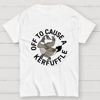 Off To Cause A Kerfuffle Goose Art Print Geek T-Shirt