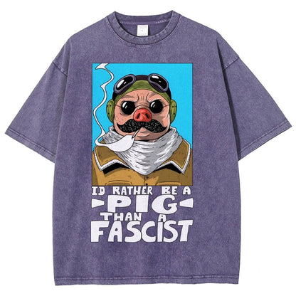 “I’d rather be a Pig than a Fascist.” Vintage Distressed T-shirt
