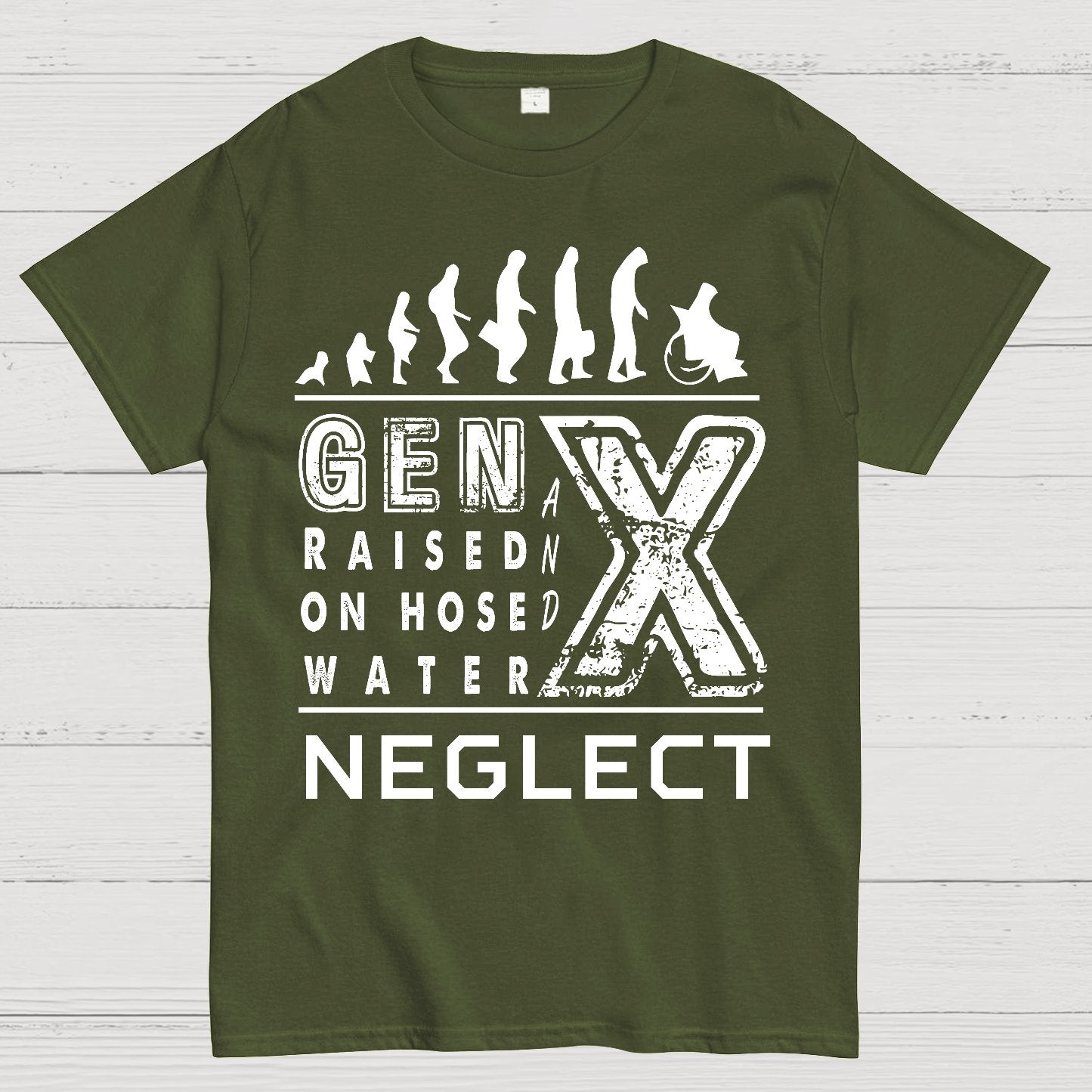 GEN X Raised on Hose Water and Neglect X Generation Retro Nostalgia Geek T-Shirt