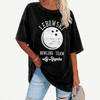 Lebowski Bowling Team Vintage Distressed T-shirt