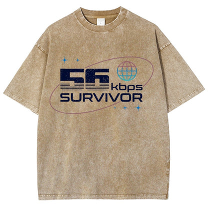 56 Kbps Survivo Buy Now Vintage Distressed T-shirt