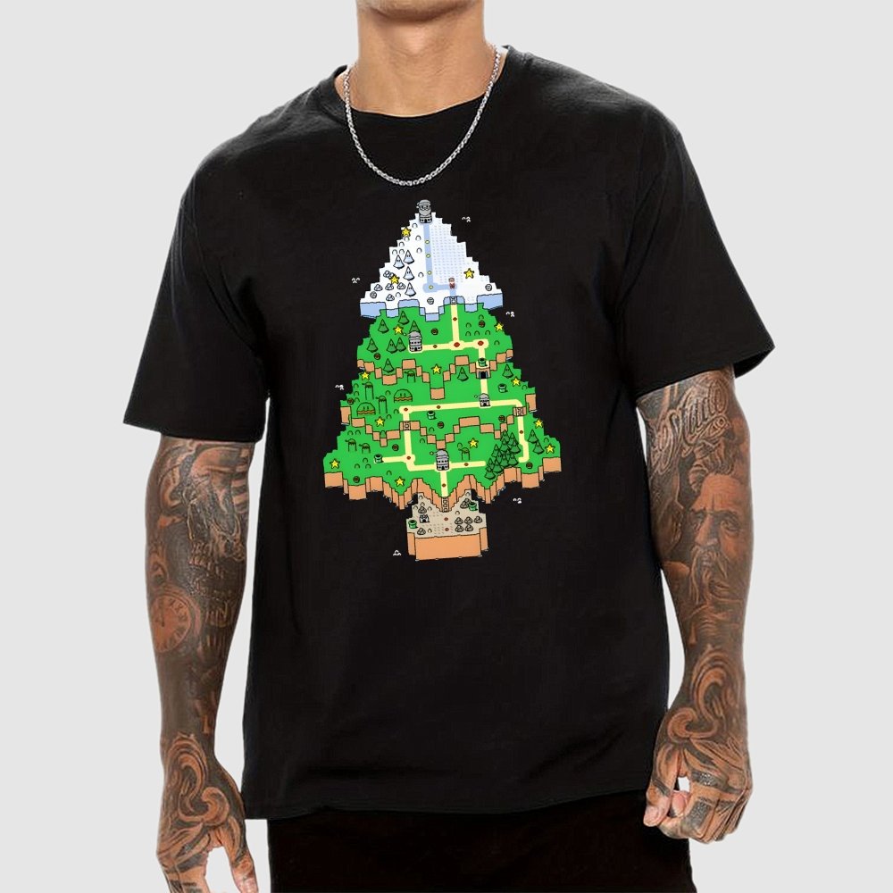 Christmas Tree Map Geek T-Shirt