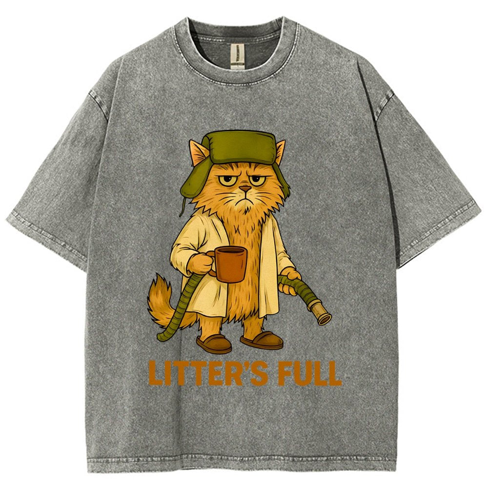 Litter’s Full Cat Vintage Distressed T-shirt