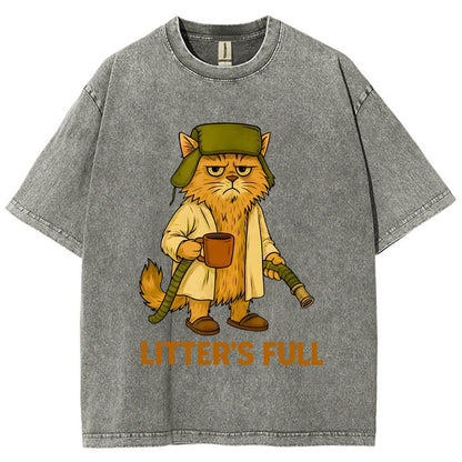 Litter’s Full Cat Vintage Distressed T-shirt