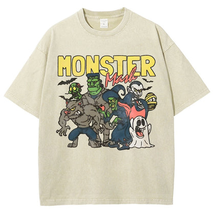 Monster Mashup - Retro Ghost Halloween Vintage Distressed T-shirt