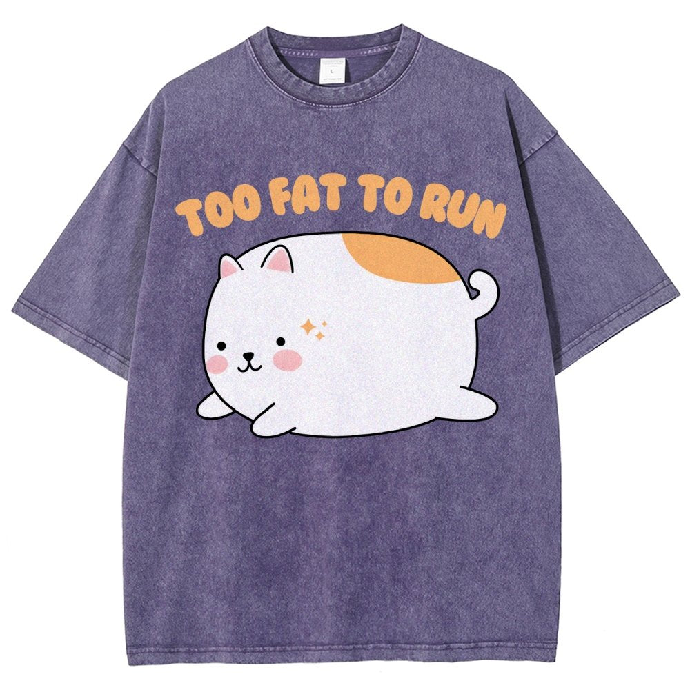 Too Fat To Run Vintage Distressed T-shirt