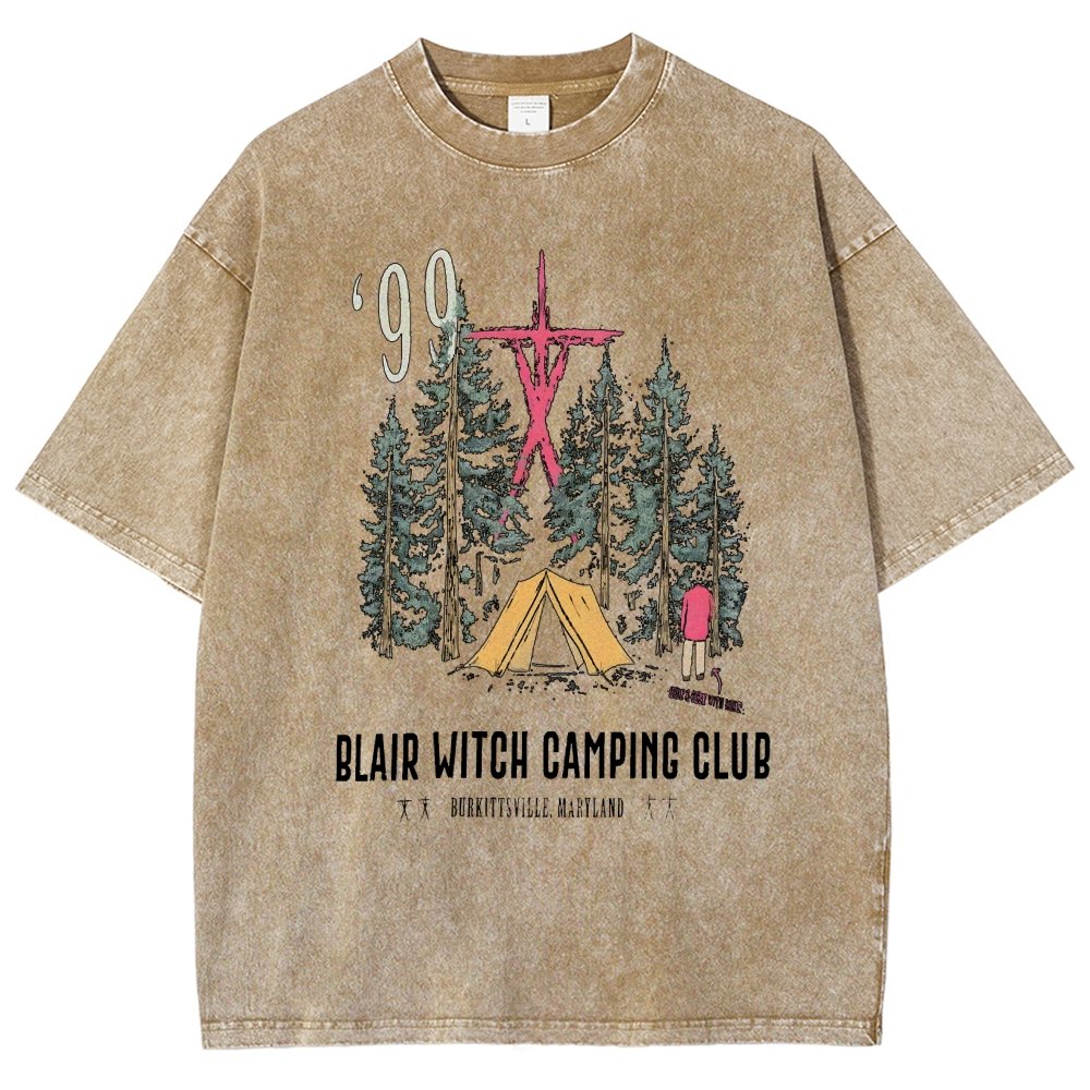 Witch Camping Vintage Distressed T-shirt