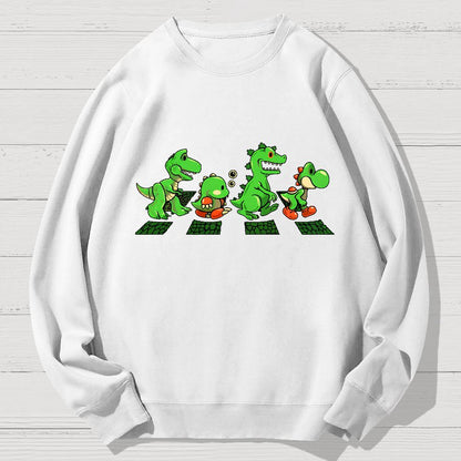Green Scaly Road Geek Cotton Sweatshirt
