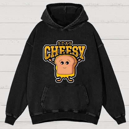 Sandwich Stay Cheesy Vintage Distressed Hoodie