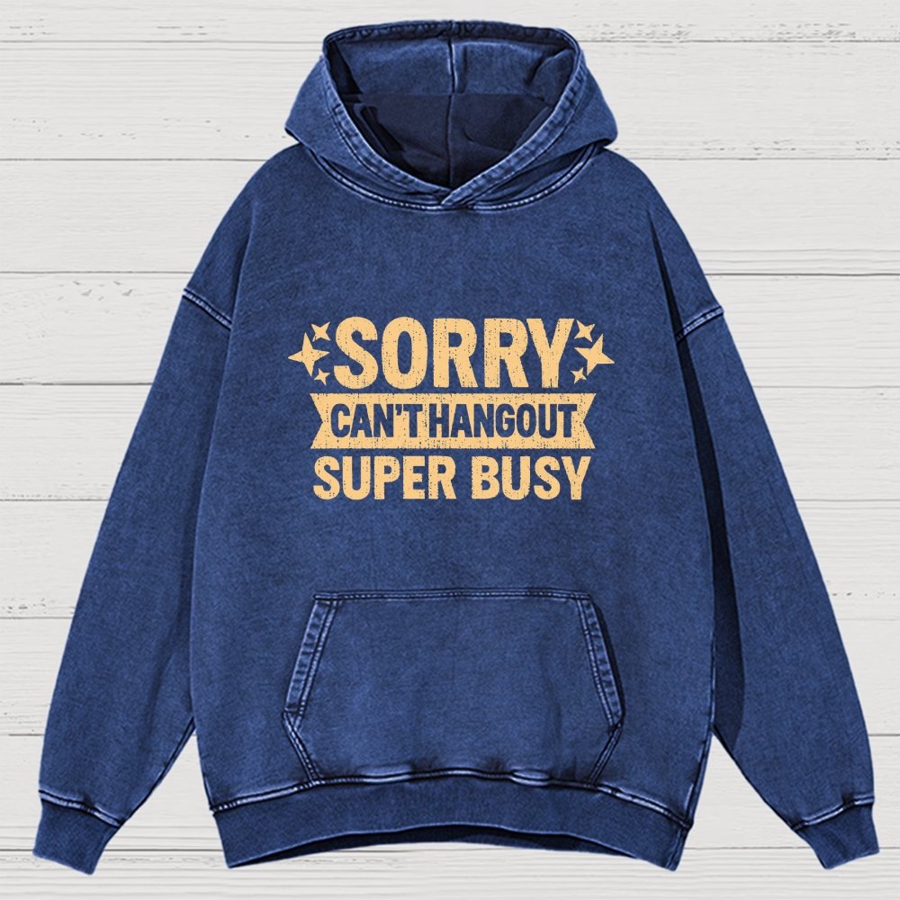 Sorry — Can’T Hang Out — Super Busy Vintage Distressed Hoodie